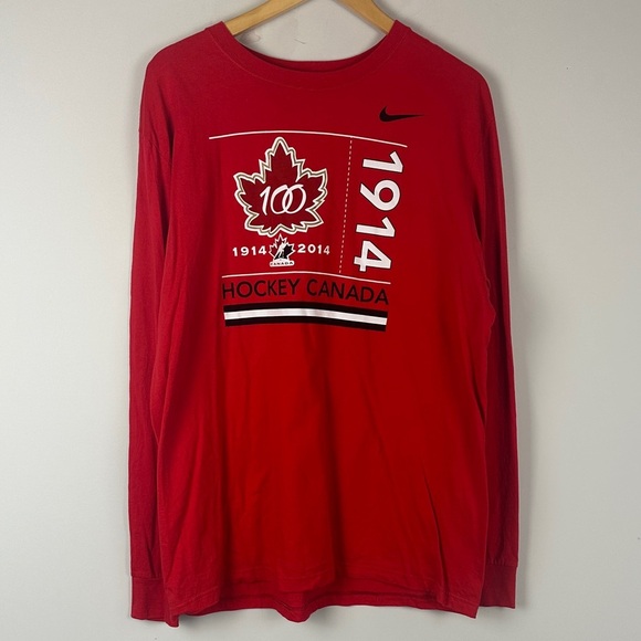 Nike Team Canada Hockey Long Sleeve Tee - 100 Years of Hockey Canada, Size XL - Picture 1 of 8